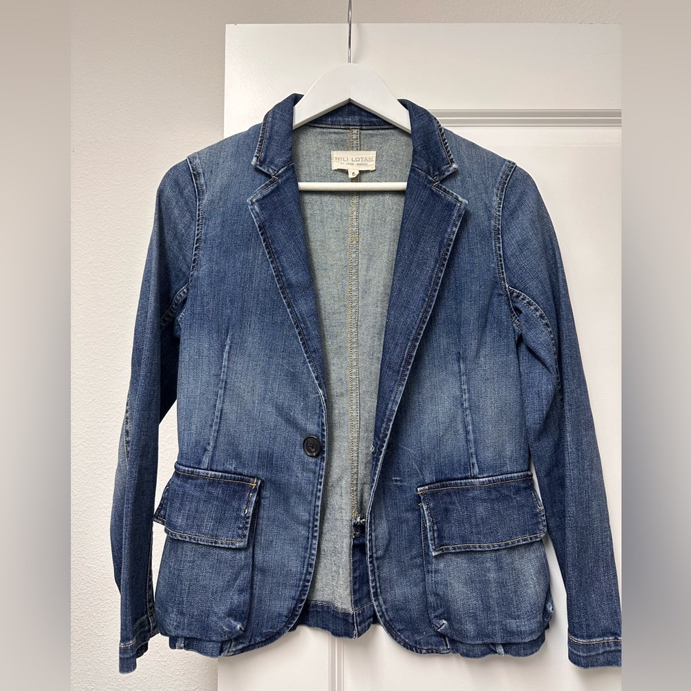 NILI LOTAN DENIM BLAZER